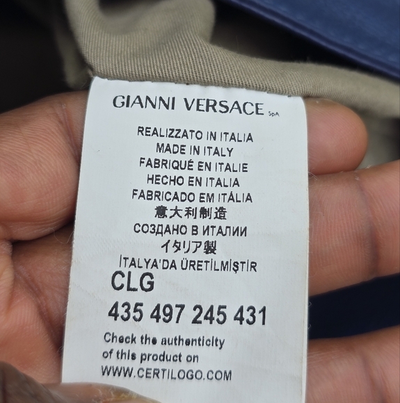 Authentic Versace Leather Shoulder Crossbody Bag Women Blue Removeable Strap - Picture 14 of 16